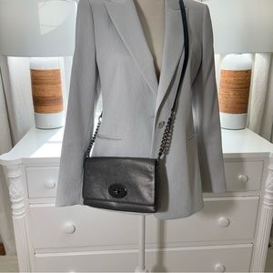 COACH crossbody metallic pebbled leather bag.